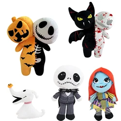 25cm Cartoon Anime Halloween The Nightmare Before Christmas Horror Pumpkin Skeleton Composite Plush Doll Toy Children Kids Gift