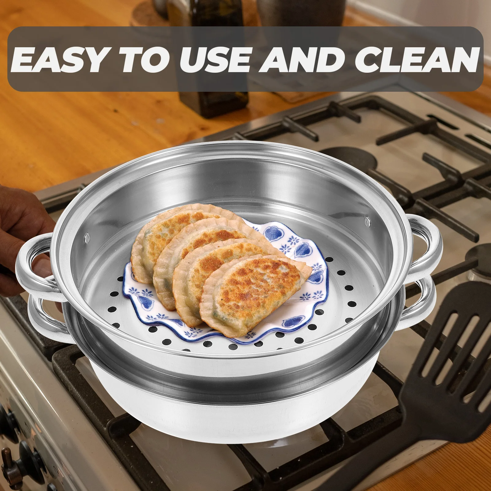 

Thickened Double-layer Pot Steamer for Food Soup Stainless Steel Cookware Steaming Cooking