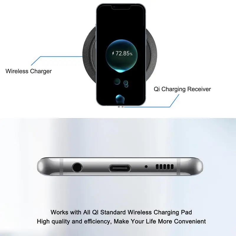 Wireless Charging Adapter Wireless Charger Receiver Adapter Chip Effective Wireless Charger Receiver Thin Type-C Charging