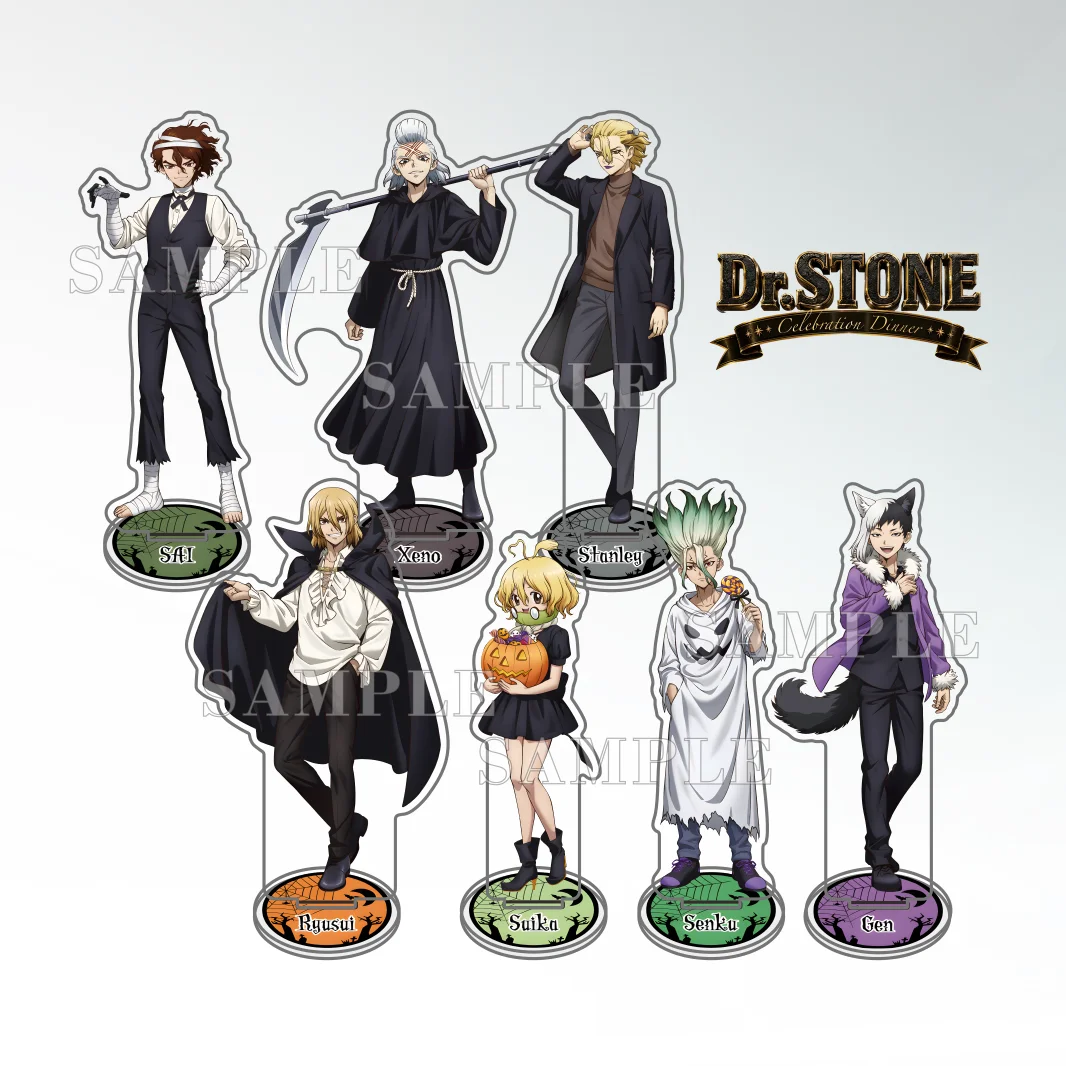 Anime Dr. STONE Halloween Series 13~15CM Acrylic Stand Keychain Anime Collectible Standee Desk Decor Gift for Anime Fans Gift