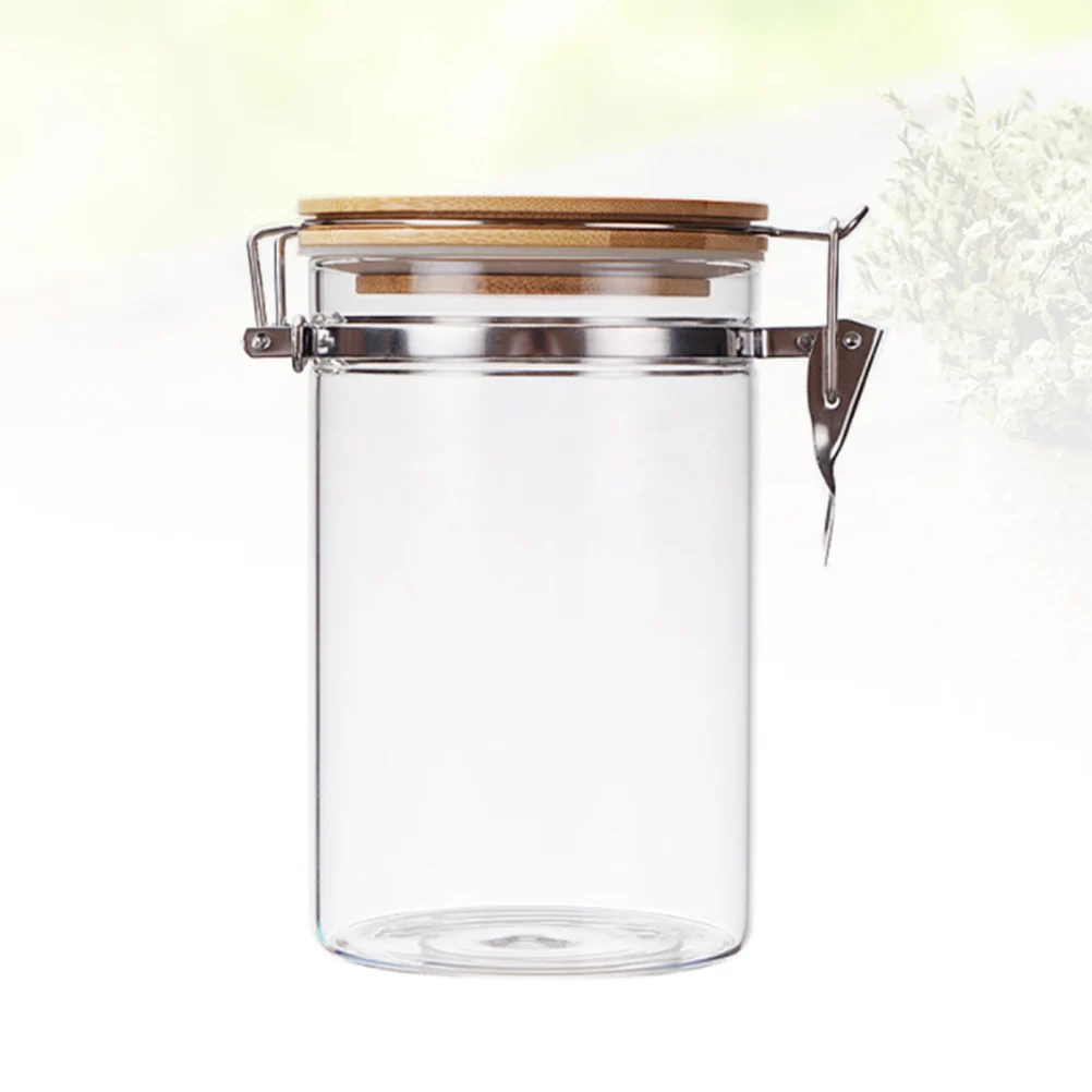 

800Ml Sealed Storage Jar Transparent Glass Container Airtight Kitchen Storage Canister Food Jar for Grains Snacks Seasoning