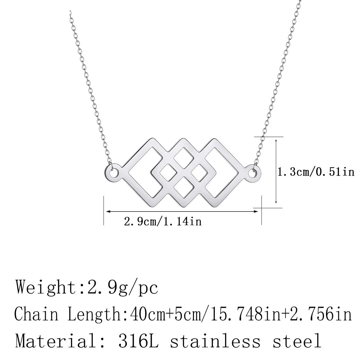 Colgante de Naya con patrón geométrico para mujer, joyería de triple cuadrado, elegante, simple, regalo de moda, joyería original de fantasía minimalista