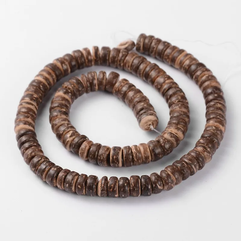 

10Strand Natural Coconut Rondelle Bead Strands Wooden Loose Beads For Jewelry Making DIY Necklace Bracelet Accessories