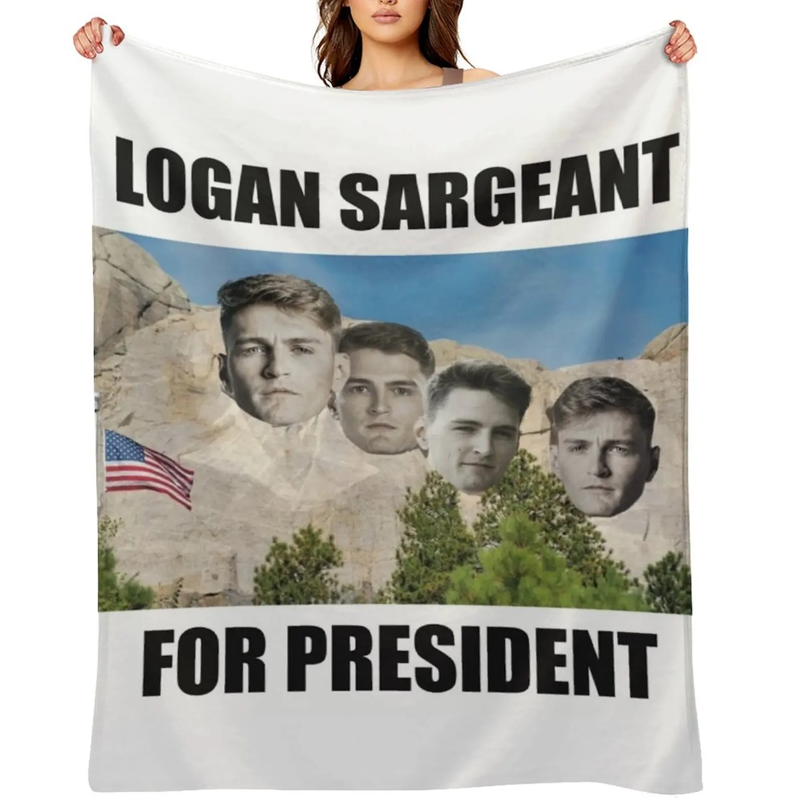

F1 Driver Logan Sargeant for President - On Mount Rushmore Throw Blanket Retros Plaid on the sofa warm winter Blankets