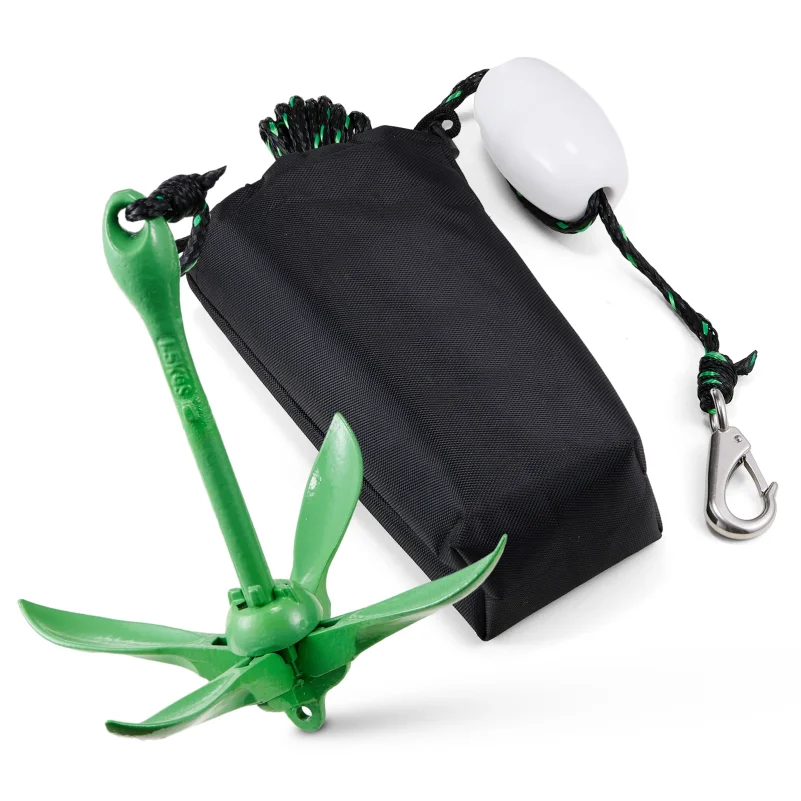 Kayak Anchor Kit 3.5 lb Paddle Board Anchor Kit with 26.2 ft Rope and Buoy Folding Small Boat Anchor with Storage Bag