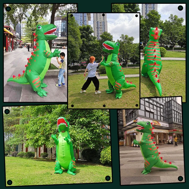 Adult Mascot Dinosaur Inflatable Costume Funny Carnival Halloween Party Cosplay Costumes Suit T-Rex Role Play Costumes