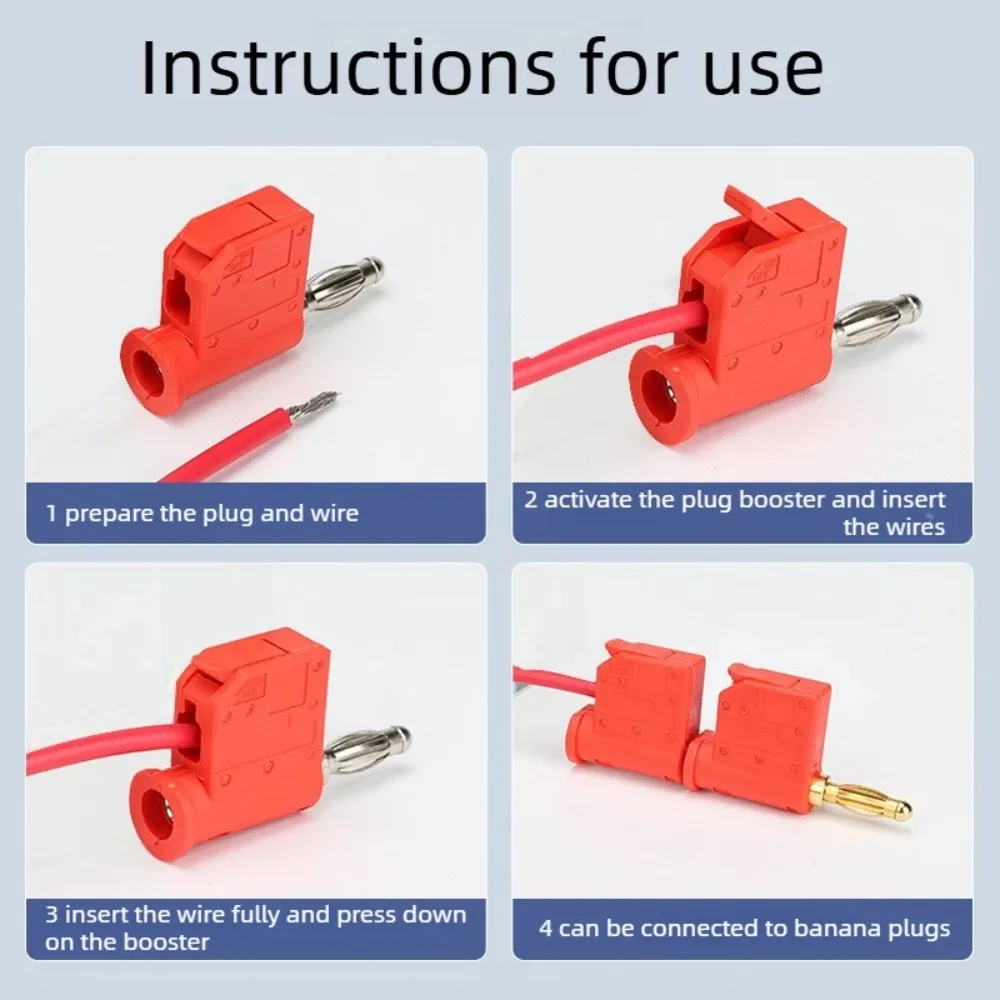 4PCS Stackable Banana Plug No Soldering Lamp Pitcher Flower Stacking Plug 16.8mm Testing Instrument Power Connection Connector