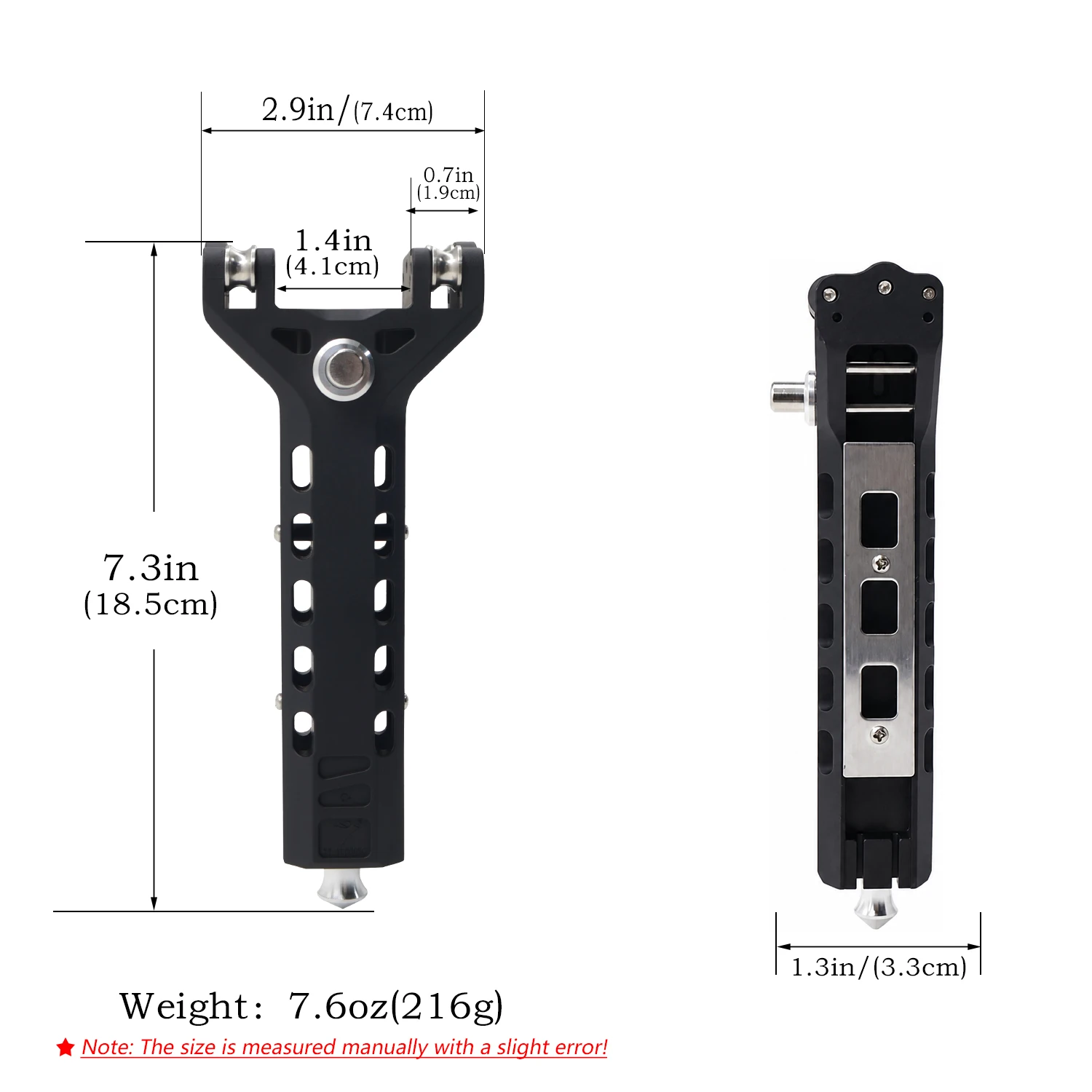 Black High-Quality Hard Plastic Hollow Cut-Outs Repeating Slingshot Side Lever Pulley Tips Outdoor Practice
