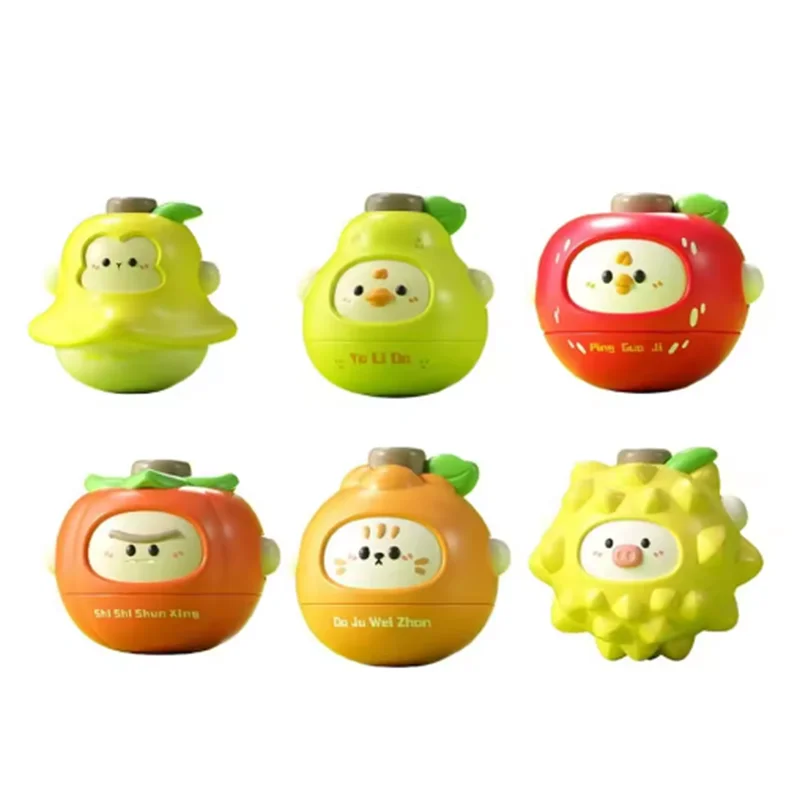 Giocattolo di rotazione della collisione del giroscopio della frutta di simulazione del fumetto, giocattolo interattivo sveglio antistress creativo e divertente per bambini
