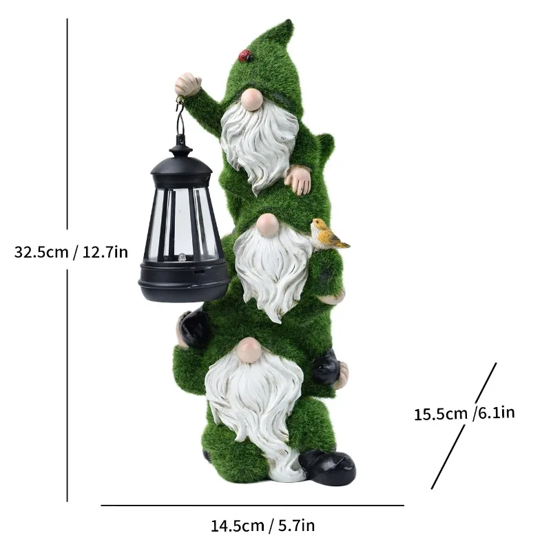 Solar Garden Statues Lights - Garden Gnome Decorations for Yard, Outside, Patio, Balcony - Gardening Housewarming Birthday Gifts - view 6