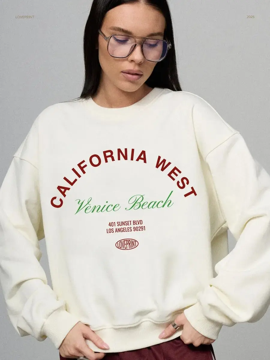 Sudaderas estéticas con estampado de insignia y letras para mujer, Jersey holgado de gran tamaño a la moda francesa, camisa blanca informal de manga larga para otoño