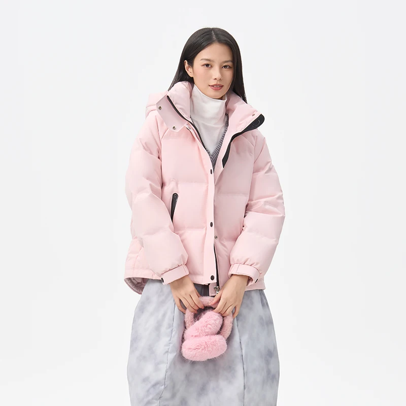 Chericom Leichte Pufferjacke, farbblockierte, abnehmbare Kapuze, verstellbare Manschetten, Daunenmantel, verdickte Pendelmäntel Y318128Y