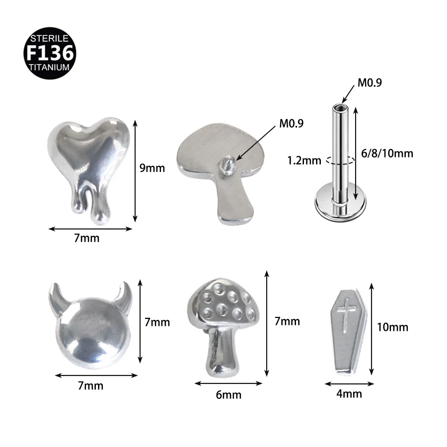 1PC F136 Titanium 16G CZ Moon animal shape Cartilage Earring Tiny Crescent Moon CZ Dangle Helix Tragus Conch Stud Ear Piercing