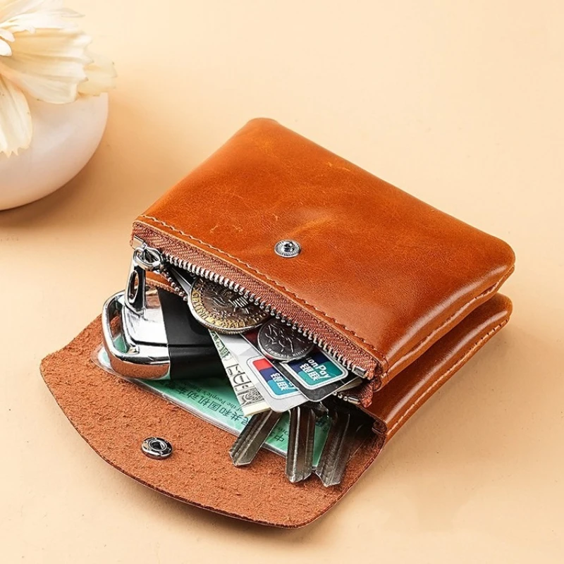 New Fashion Retro Women Double Layer Wallet Clutch Bag Coin Purse Key Earphone Bank Card Storage Mini Purses Coin Pouch
