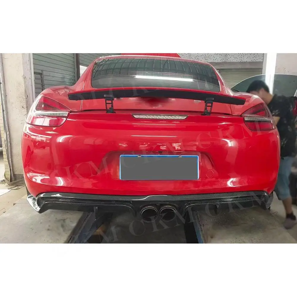 

Задний диффузор из углеродного волокна, диффузор для задней губы для Porsche 981 Cayman Boxster 2013-2015, защита переднего бампера