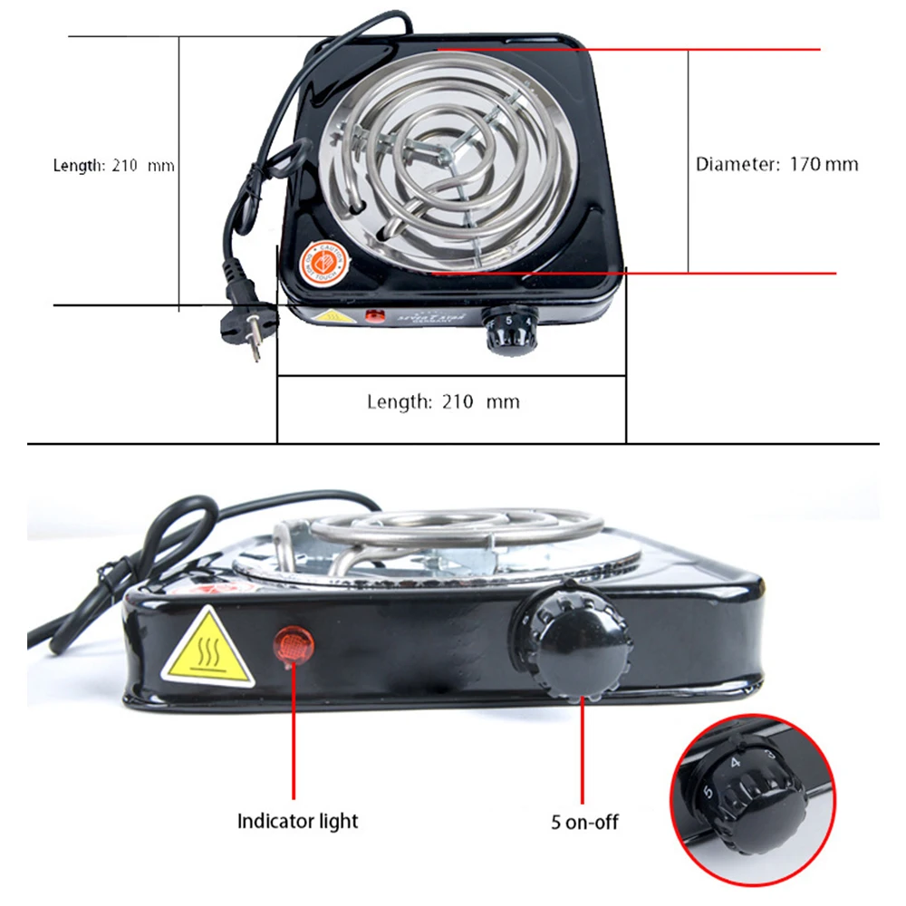Electric Furnace Household Mini Burner Portable Hot Plate High Power 1000℃ Kitchen Stove Hookah Charcoal Coconut Shell Stove