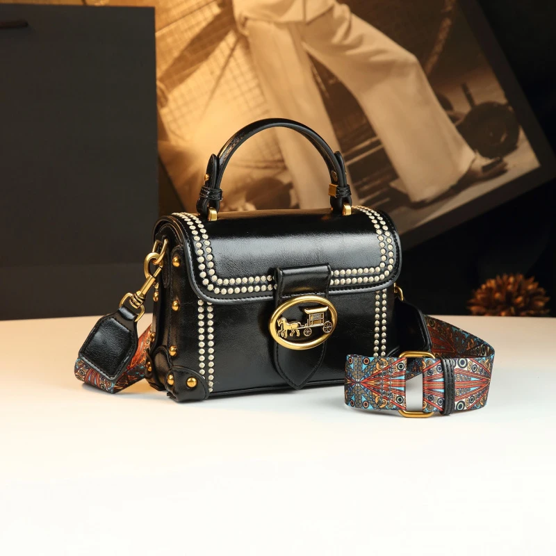

2026 New single-shoulder handbag, high-end women's bag, crossbody bag, genuine leather women's bag