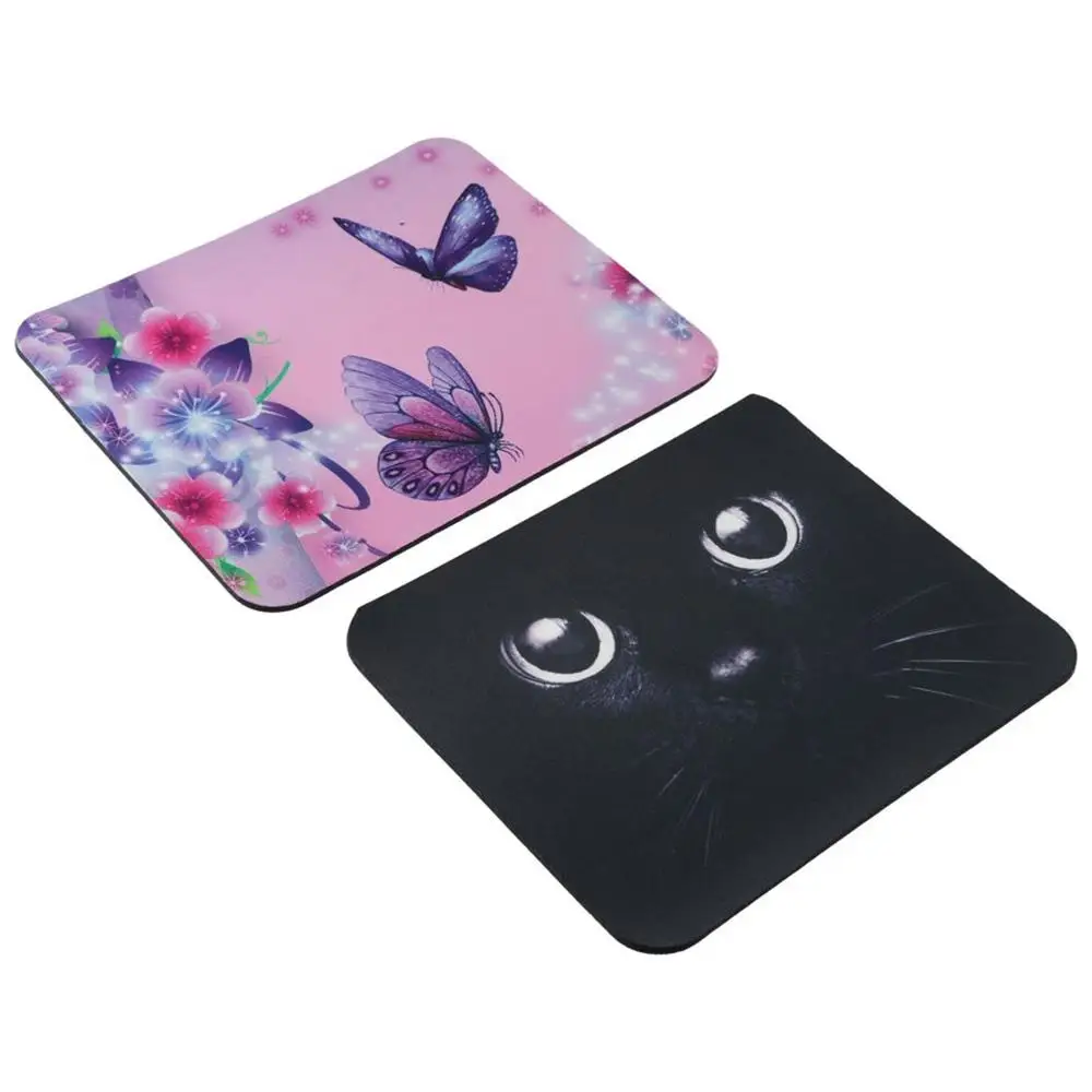 Rubber+cloth Black Cat Gaming Mouse Pad Multicolour 9.45 X 7.87 X 0.12 Inches Desktop Pad Rectangle Purple Rectangle Mousepad