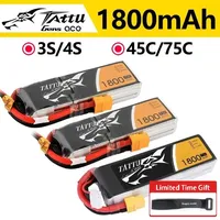 Tattu 1800mAh FPV LiPo Rechargeable Battery 3S 4S 45C 75C 1P for RC FPV Racing Drone Quadcopter Drone Batteries