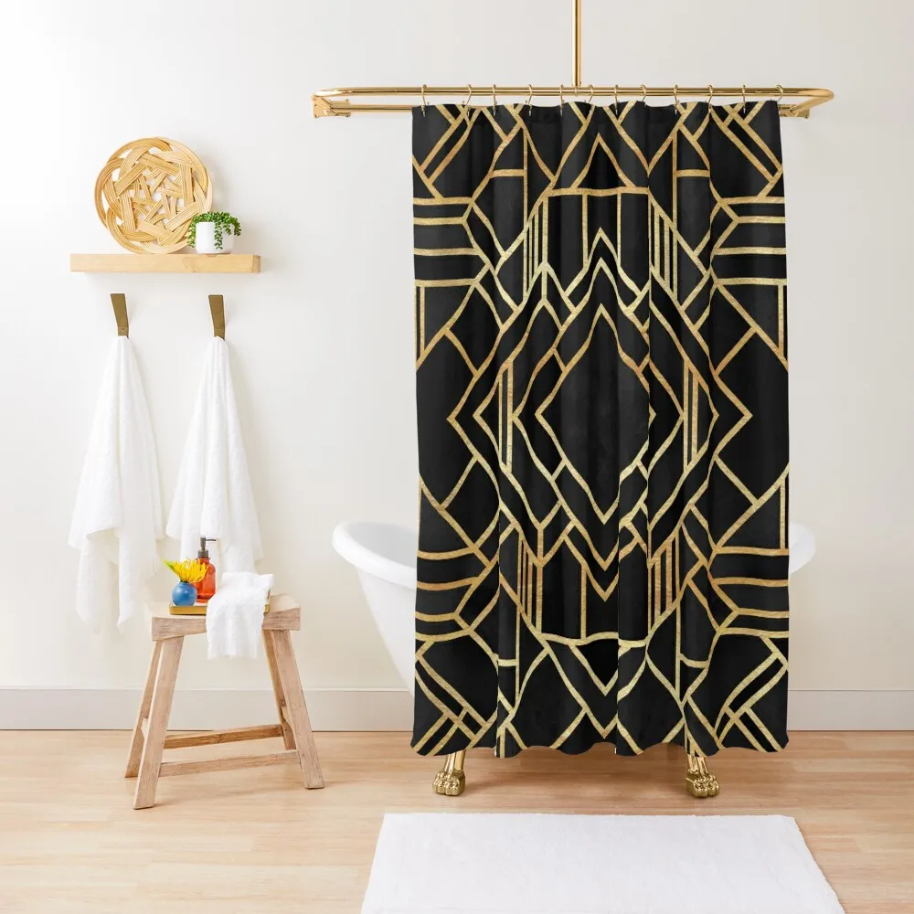 

Art Deco Black Shower Curtain Bathroom Curtain Box Shower Bath Curtain Shower Curtains For Bathroom