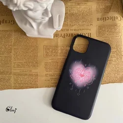 Custodia per cellulare Clmj Angel Cute Cat per iPhone 12 11 13 Pro XS Max XR SE 7 8 Plus custodia per telefono nera custodia in Silicone INS per ragazze