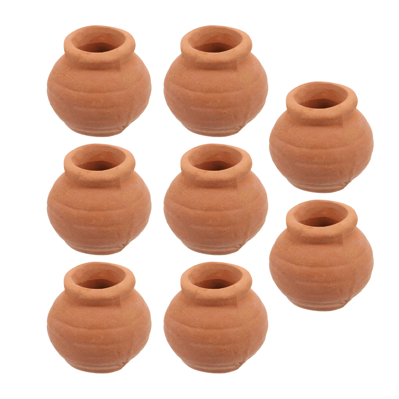 8 PCS Succulent Flower Pots Thumb Flowerpot Mini Clay Orange Terracotta for Plants Small