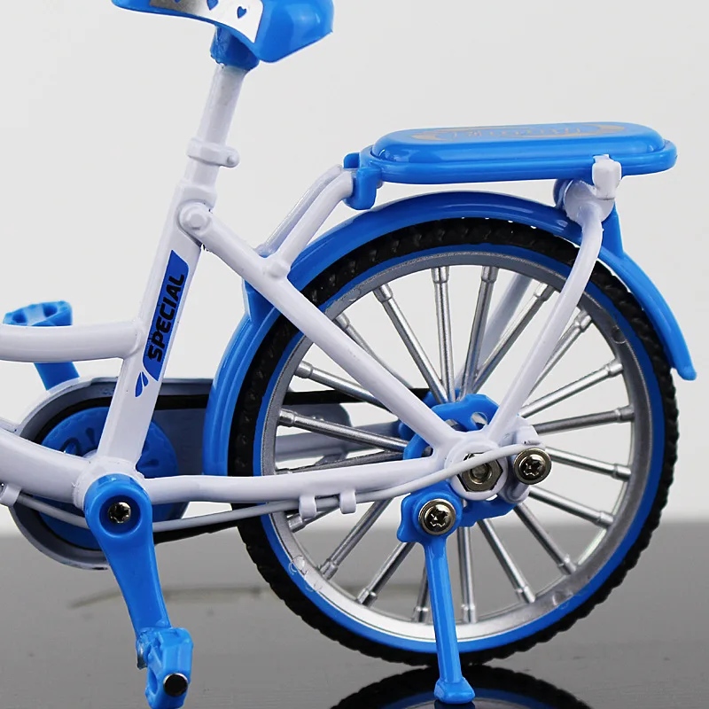 New Creative Bicycle 1: 10 Finger Bike Model Alloy Diecast with Basket Bicycle Simulation Collection Gifts Toys for boys