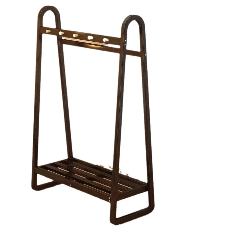 

Household double-layer curved coat rack, floor-to-ceiling hanging clothes in the entrance, simple clothes drying, bedroom mobile
