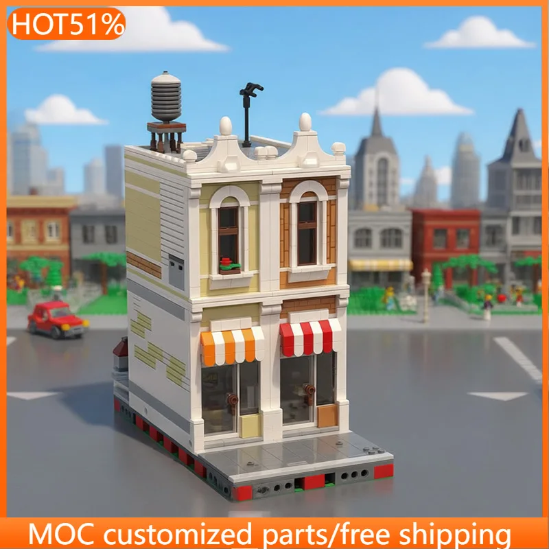 

Набор модульных строительных блоков 1460 деталей: Магазин и Пиццерия MOC. Креативный конструктор для детей. Игрушка для мальчиков. Подарок на Рождество.