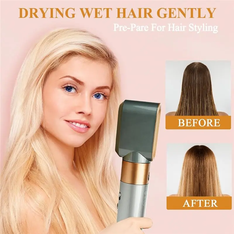 【أساسيات 】فرشاة مستديرة ومرفقة فوهة التصميم المسبق لـ Dyson Airwrap HS01 HS05 HS8 لتصويب إضافة حجم المجفف أسرع