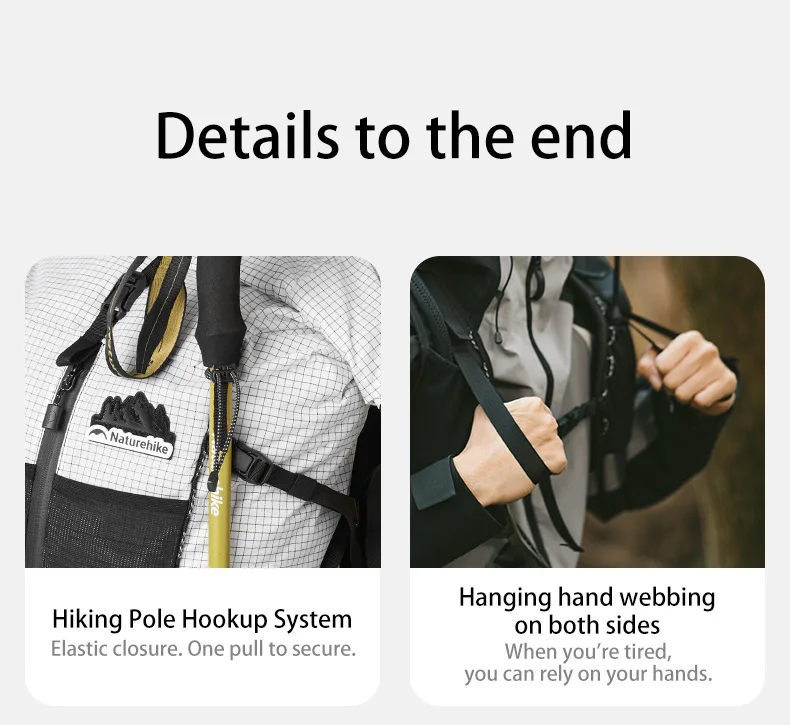 Naturehike Helium 30L Reiserucksack für Herren und Damen, Klettertasche für Outdoor-Sportarten, Wandern, Bergsteigen, ultraleicht, großes Fassungsvermögen – Detail 19