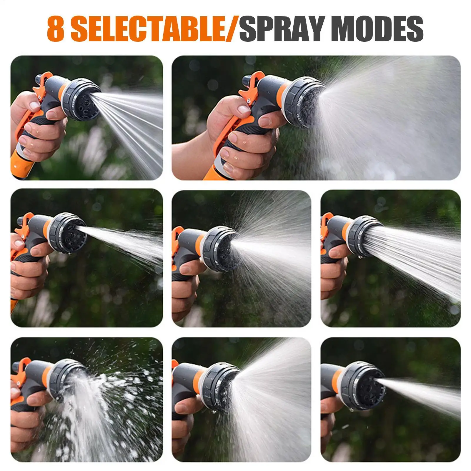 Multi Functional Water Sprayer 8 Spraying Modes Water Hose Nozzle 4/6 Ports High Pressure Lawn Watering Sprinkler With 5m Hose
