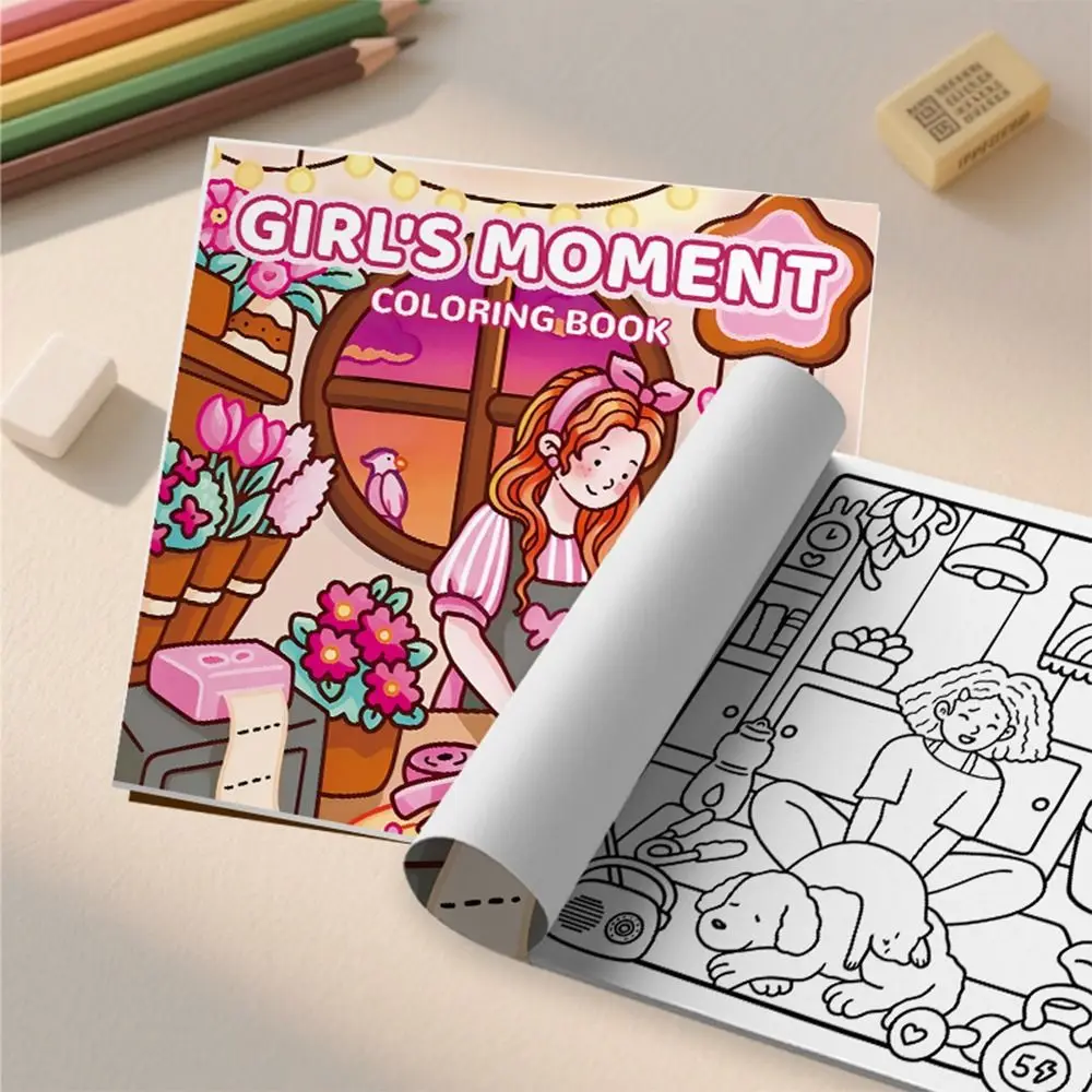 Creative Cartoon Coloring Book Educational Painting Gift Paperback Stress Relief Graffiti Painting Book for Adults And Teens