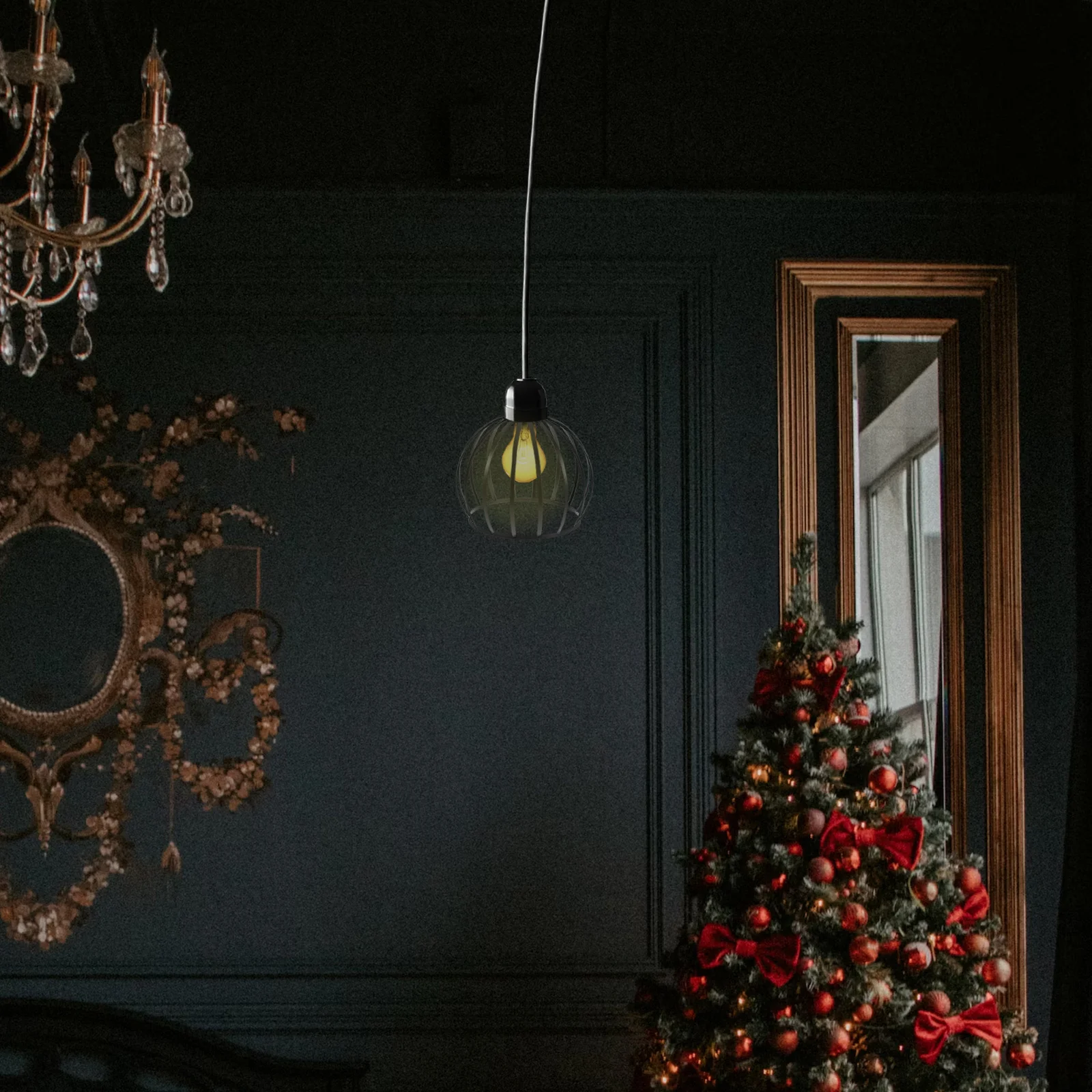 โคมไฟเหล็กวินเทจ ดีไซน์กรงนกแบบโปร่ง รูขนาด 10 มม. ขั้วหลอด E27 ฝาครอบโคมไฟเพดานแบบตาข่ายโลหะ สำหรับตกแต่งห้องนอน ห้องครัว