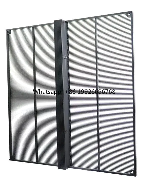 Outdoor Indoor P3.91-P7.8 Led Glass Window Cabinet 500x1000mm Transparent Film Panels Strip Grid Led Screen Display