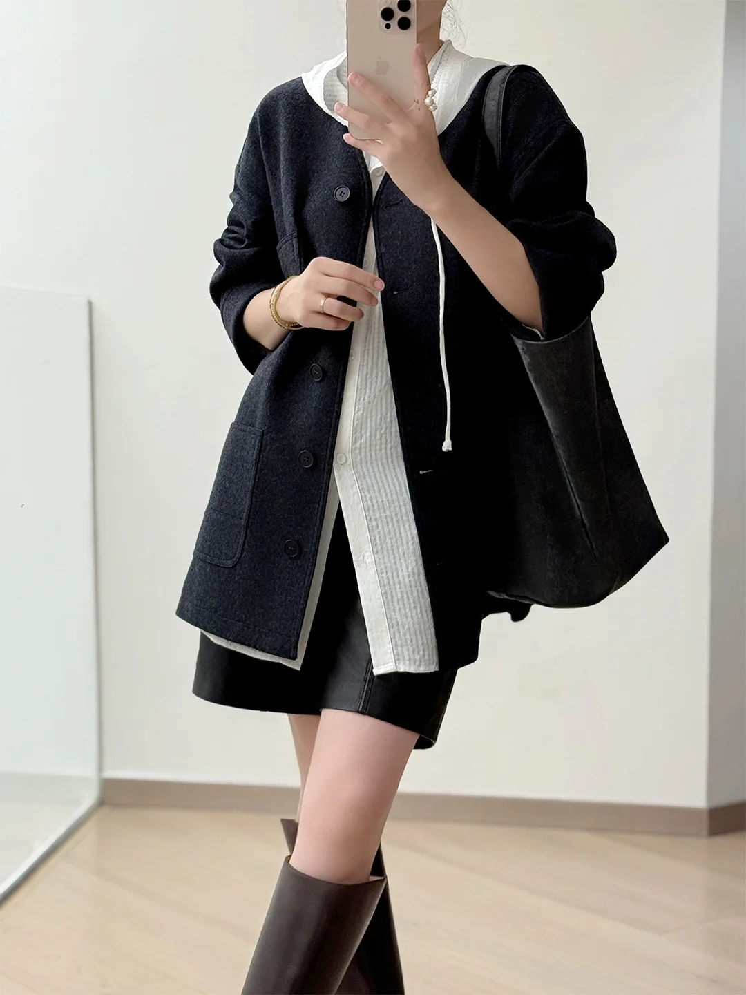 

High Value Woolen Suit Coat Medium Length Single Button V Ne Women's Outerwear Pet Namel Special Price 699 Casual Sle ...