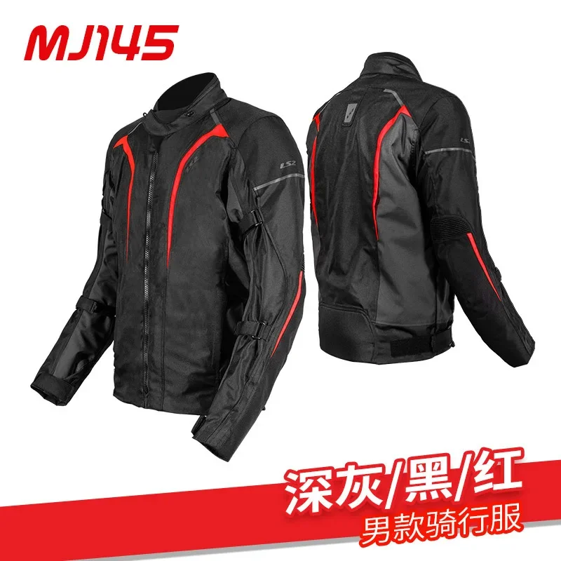 LS2 Original Motorcycle Jacket Pants Riding Clothing Set Windproof Warm Motorbike Jacket Men Anti-fall CE Level Motocross Jacket