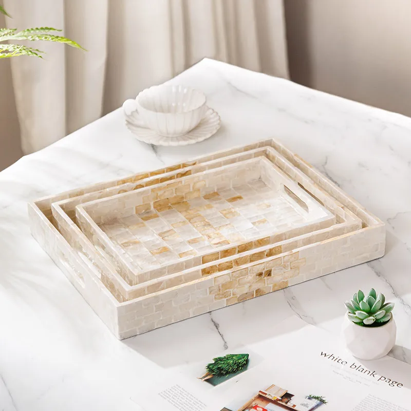 

Элегантный сервировочный поднос из перламутра, многофункциональная подставка для чая, органайзер для демонстрации ювелирных брелоков, декоративный керамический набор Holde