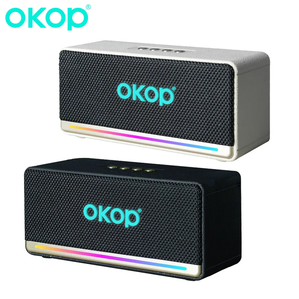 

OKOP Bluetooth Speaker,Outdoor Waterproof Speaker,AI Speaker,Large Volume subwoofer,Long-lasting Battery Life RGB Ambient Light