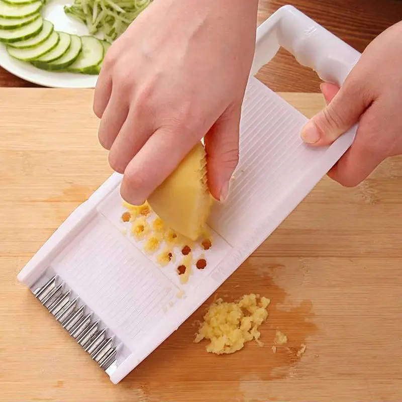 Vegetable Grater Stainless Steel Potato Grid Slicer Corrugated Net Chopper Cutter Wave Chipper Kitchen Shredder Peeler Masher