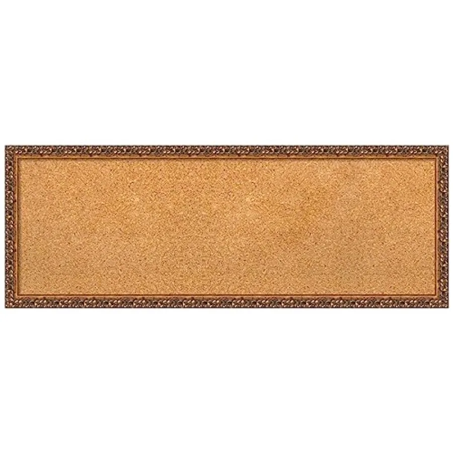 

Натуральная пробковая доска для стен 14x38, доска для заметок с бронзовой рамкой, средняя пробковая доска для офиса и дома, традиционный декор для организации пространства