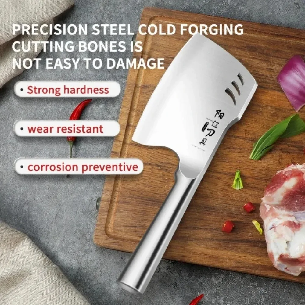 All Steel Axe Knife, Stainless Steel Forging, Bone Crusher Special Tool, Multi-functional Tool,Hard Food Processing Special Tool