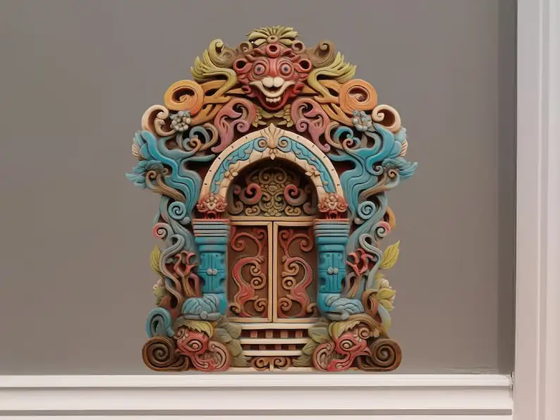 Tibetan Tribal House - Fairy Door 3D Wall Sticker