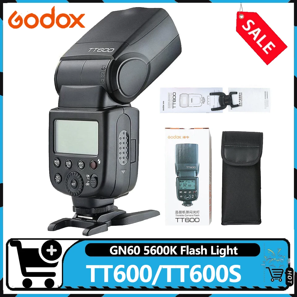 Godox TT600 TT600S GN60 5600K 0.1-2.6s Recycle Time On Camera Flash Light Compatible with Sony Nikon Canon