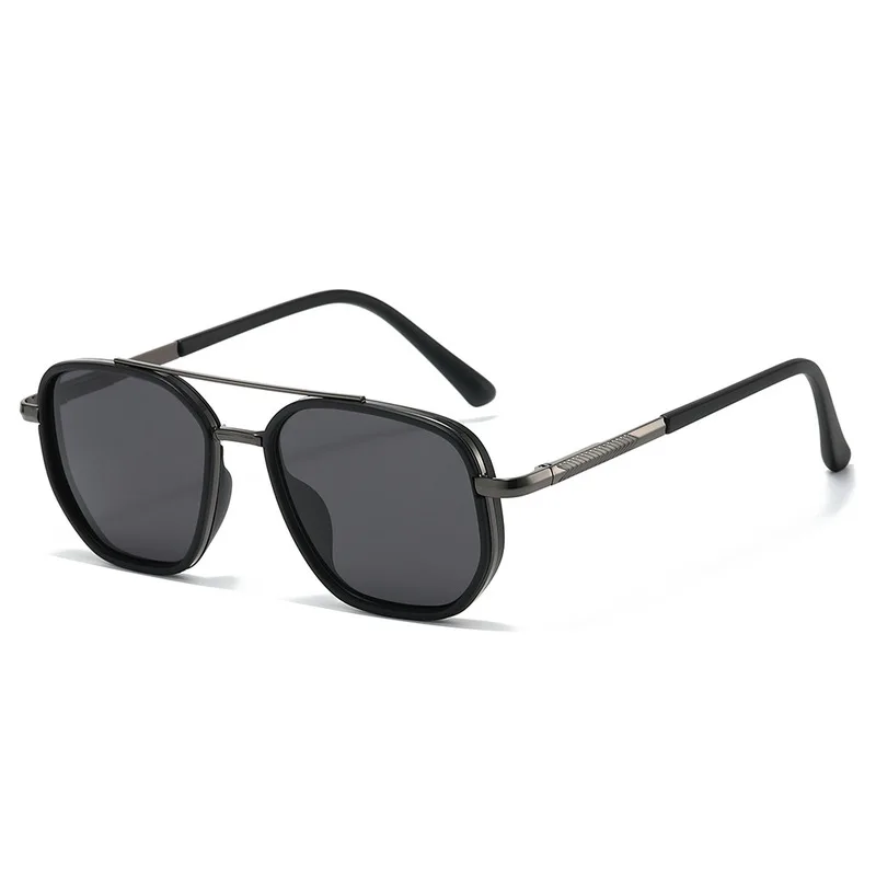 Klassische Doppelbalken-Quadrat-Polarisations-Sonnenbrille für Männer und Frauen, TAC-Linse, hochklare Sonnenbrille zum Fahren und Wandern, blendfreie Gläser.