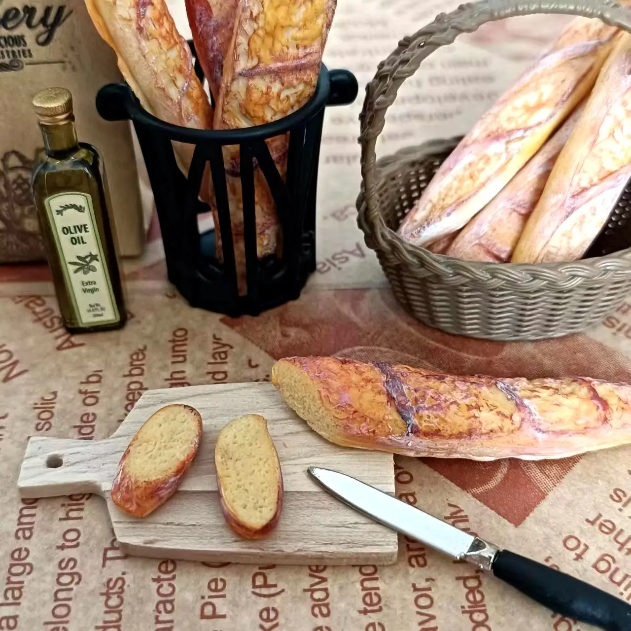 NEW Handmade 1/6 Scale Dollhouse Miniature Baguette Simulation Toys Mini Clay Bread for Blyth OB11 BJD Kitchen Accessories