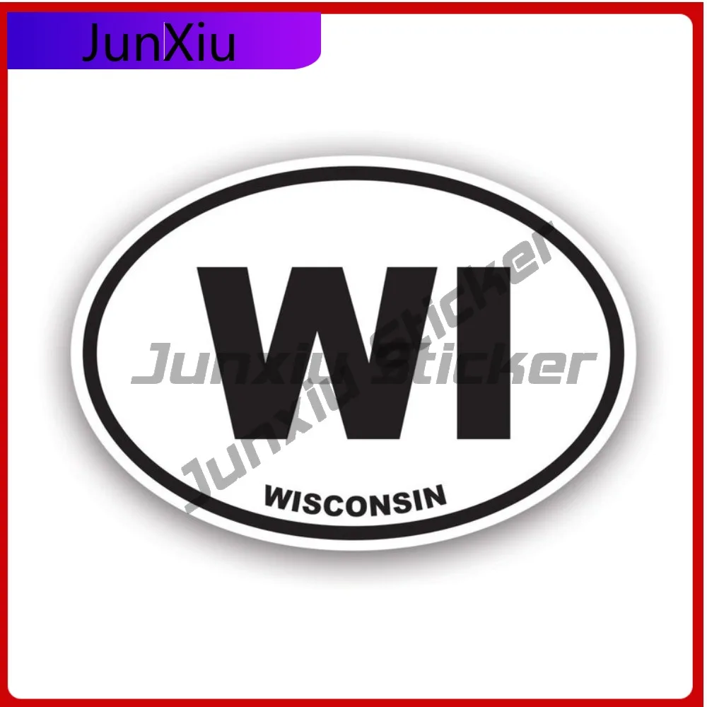 

Wisconsin Euro Oval Sticker Waterproof Outdoor Funny Laptop Waterproof Vinyl Decal For Air Conditioners High Quality High
