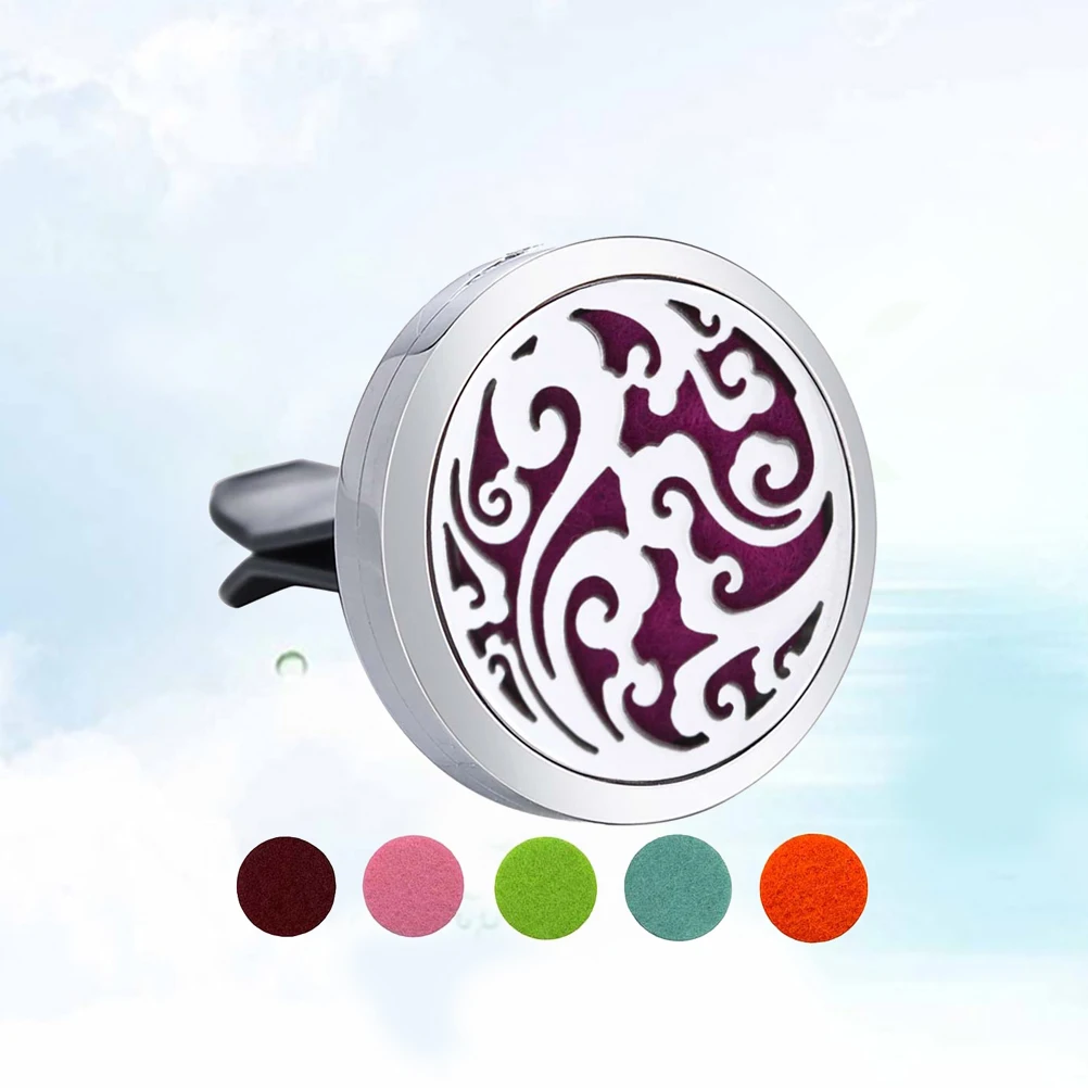 

6 pcs Essential Oil Car Vent Clip Aromatherapy Diffuser Locket Cloud Pattern Air Freshener Charm Refill Pads Mixed Color