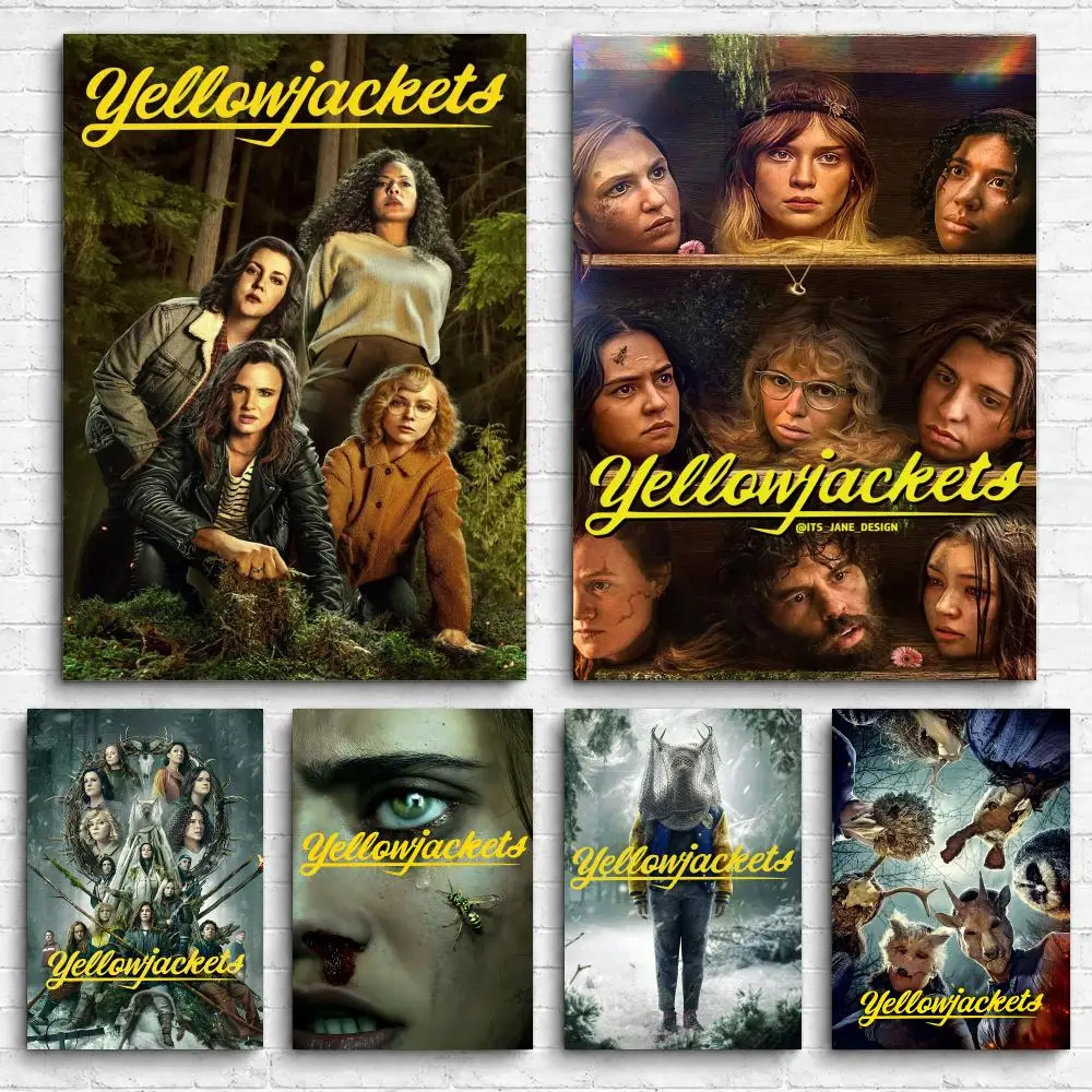 Classic TV Y-YellowjacketS Framed Wall Painting Canvas Poster Ready to Hang Wall Art for Bedroom Living Room Home Decor Gift