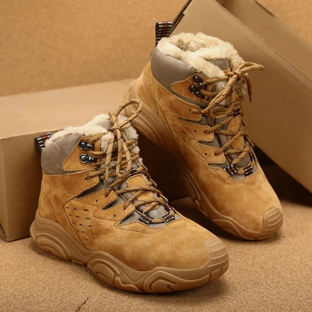 

Men's Boots, Outdoor Hiking Boots,Camping and Trekking Ankle Boots,Winter Cotton-lined Warm Men's Shoes,Snow Boots, Casual Shoes